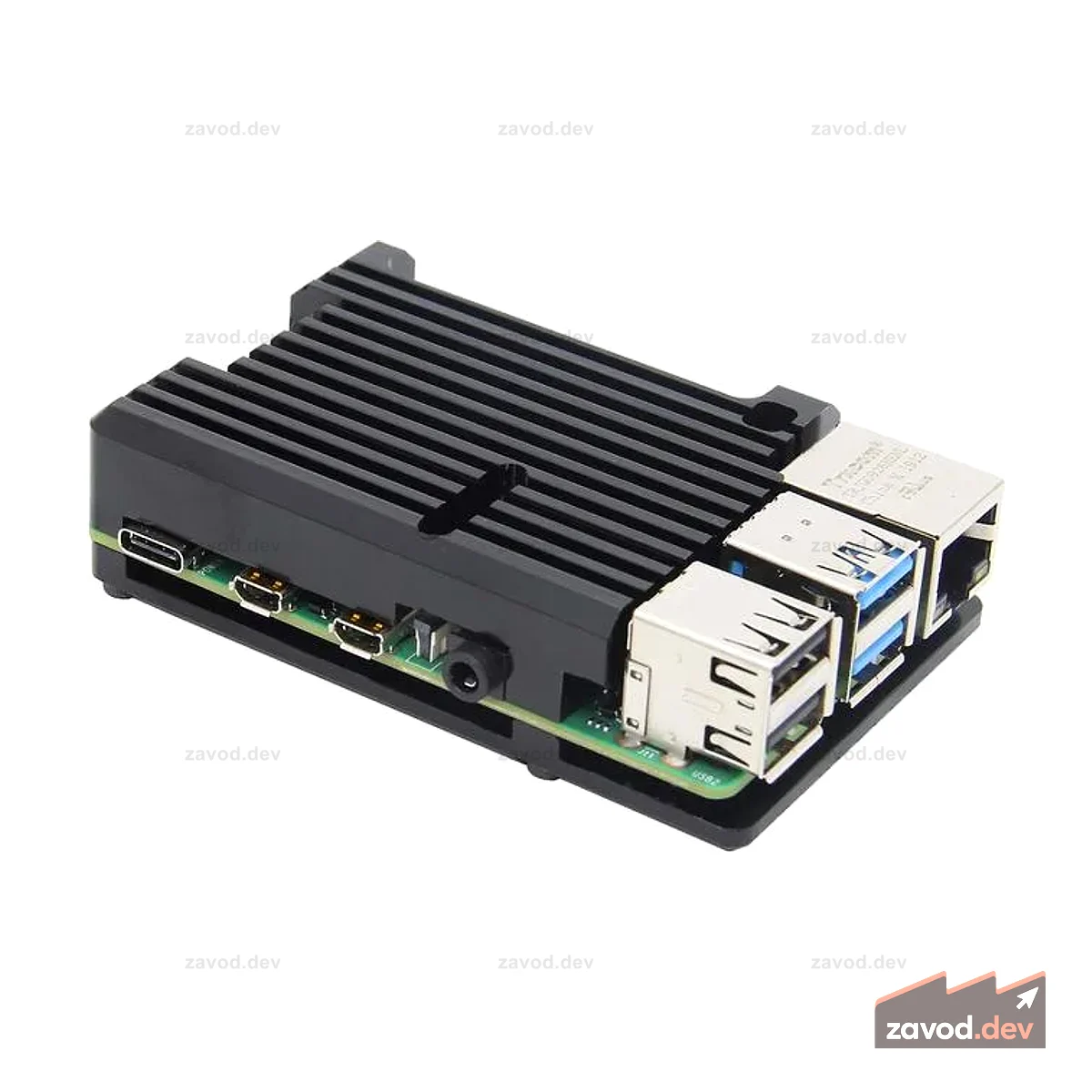 Черный алюминиевый охлаждающий корпус Raspberry Pi 4