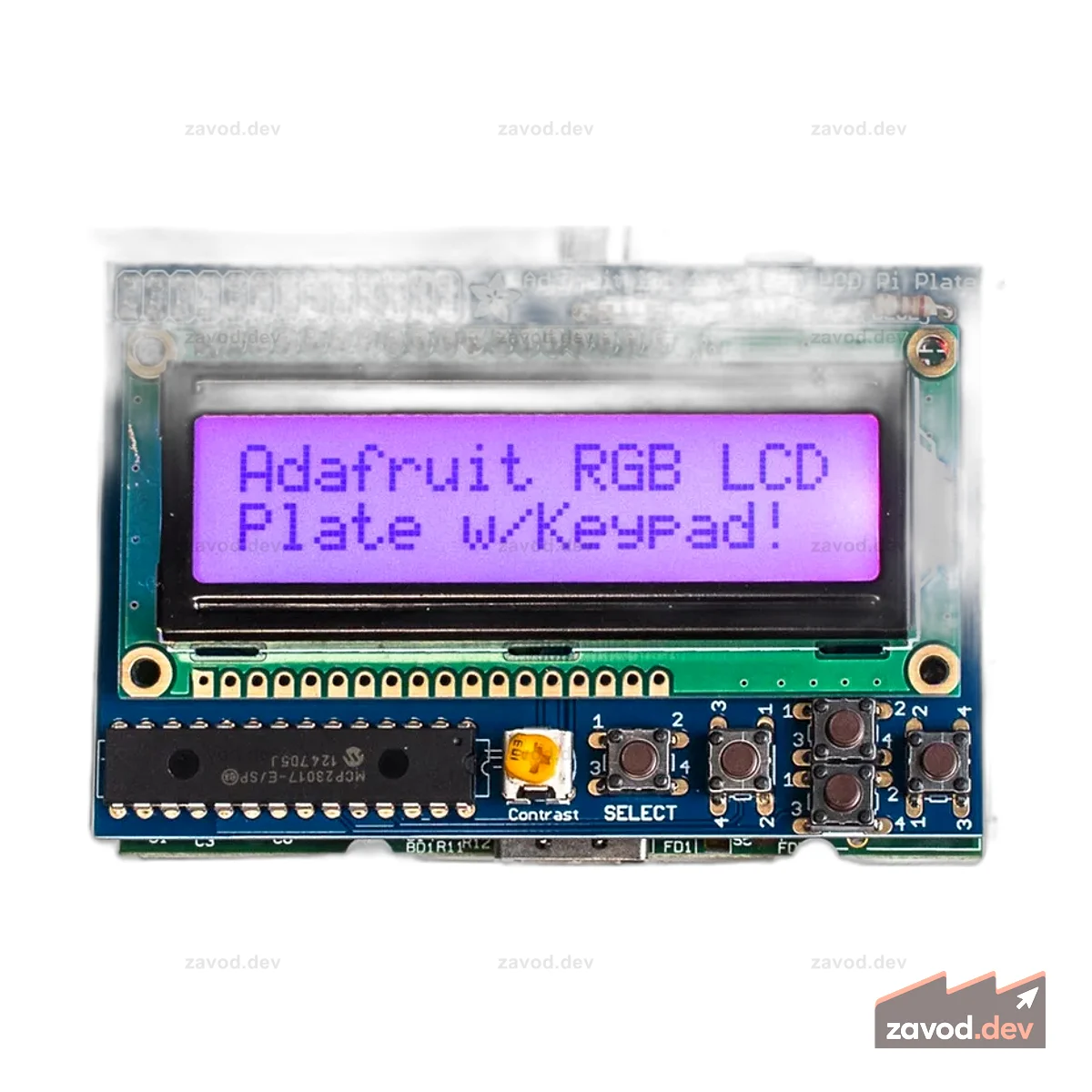 Комплект Adafruit RGB Positive 16x2 с ЖК-дисплеем и клавиатурой для Raspberry Pi