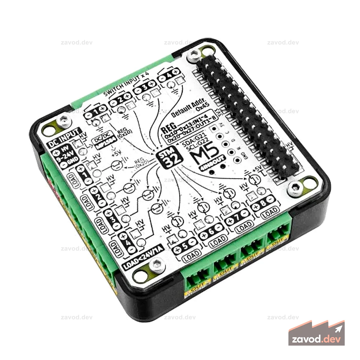 Многоканальный модуль привода постоянного тока 4IN8OUT (STM32F030)