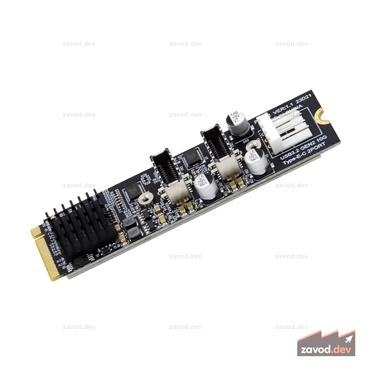 Двухпортовая плата расширения M.2 PCIe — USB 3.0 Type-E и Type-C