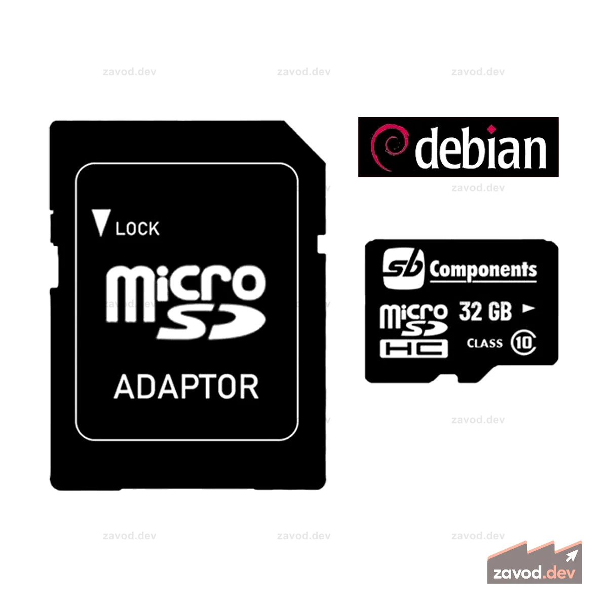 Предварительно загруженная карта MicroSD Debian Bullseye для Rock 5B, 4SE, 4C+, 4C, 3A и 3C
