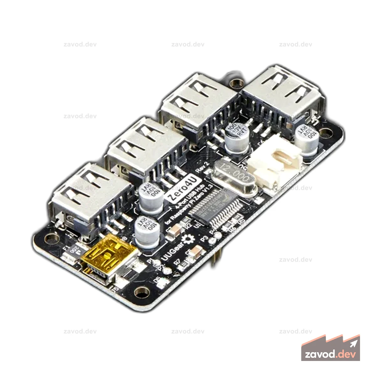 Zero4U — 4-портовый USB-концентратор для Raspberry Pi Zero v1.3