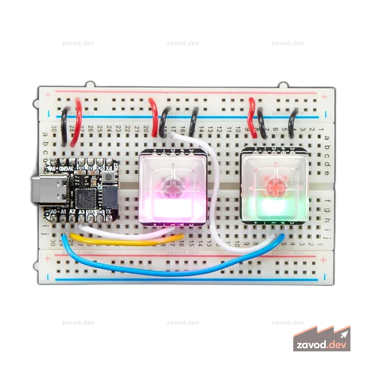 Розетка NeoKey для механических переключателей с ключом с NeoPixel для переключателей, совместимых с MX