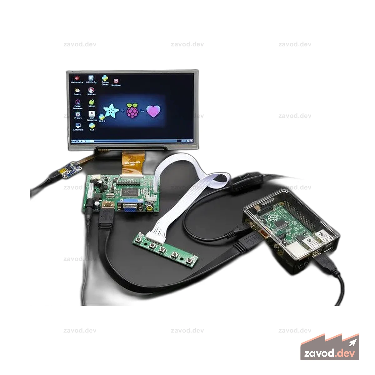 HDMI 4 Pi: 7 дисплеев с сенсорным экраном 1024x600 — HDMI/VGA/NTSC/PAL