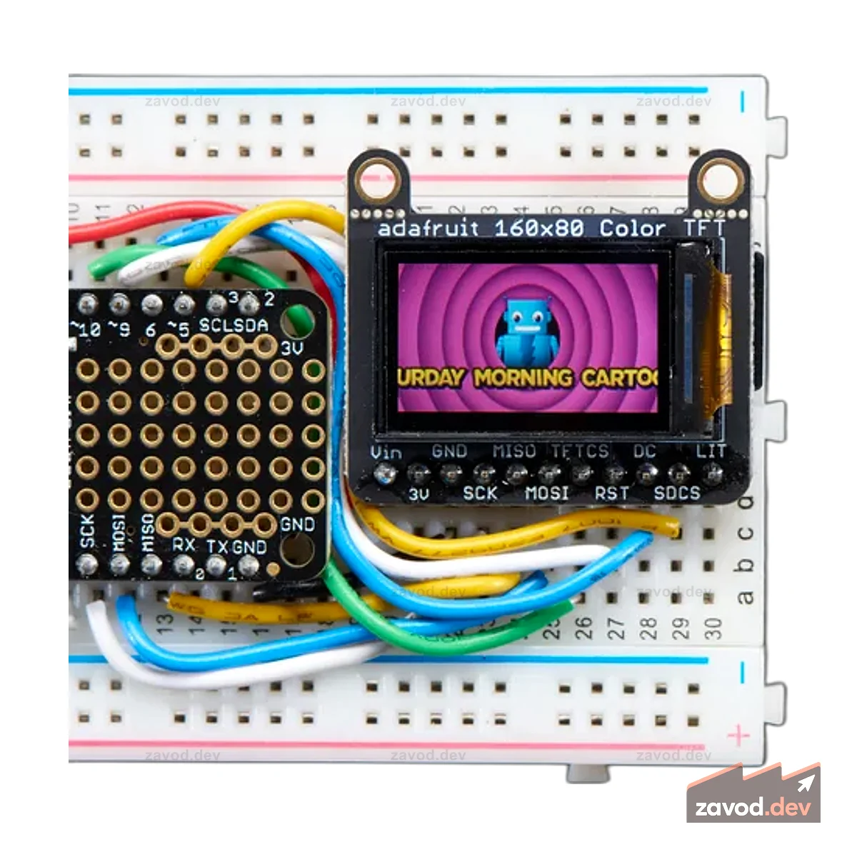 Adafruit 0,96 дюйма, 160 x 80, цветной TFT-дисплей с разъемом для карты MicroSD