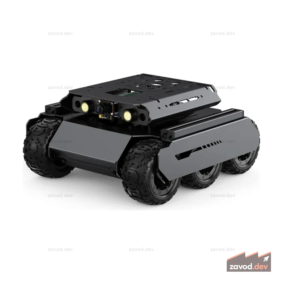 UGV Rover с открытым исходным кодом, 6-колесный 4WD комплект шасси робота с искусственным интеллектом, подходит для Raspberry Pi 4B/5 - PI4B