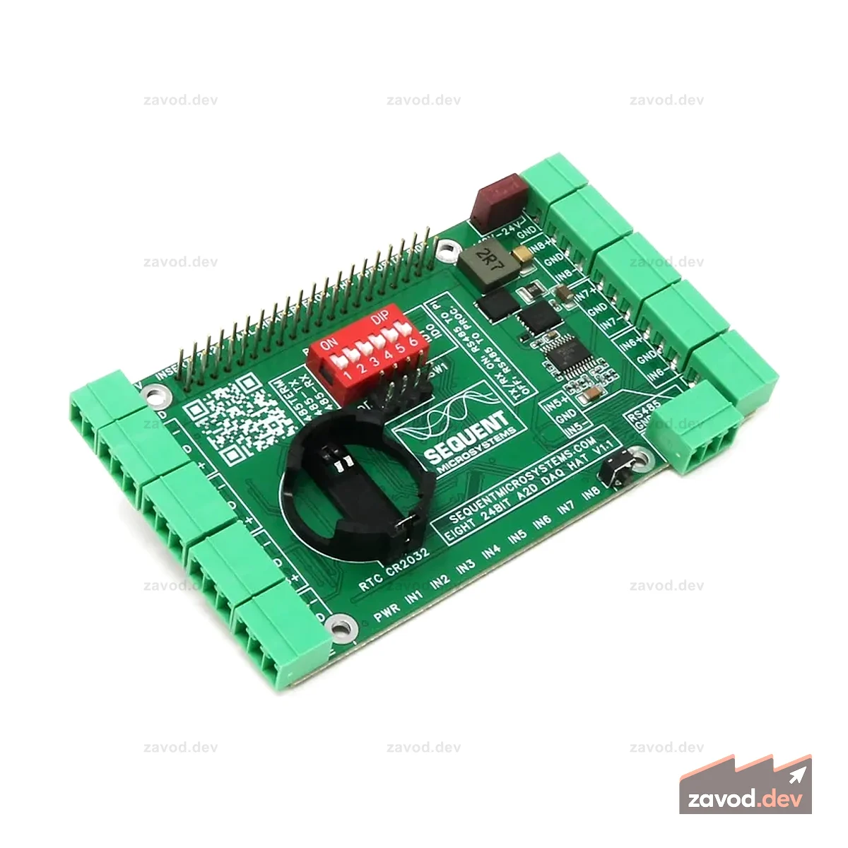 Восемь 24-битных аналоговых входов DAQ HAT для Raspberry Pi V1.1