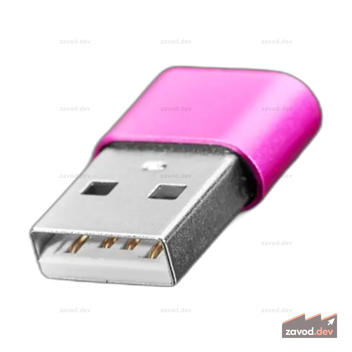 Тканый кабель USB A — USB C розового и фиолетового цвета — длина 1 метр