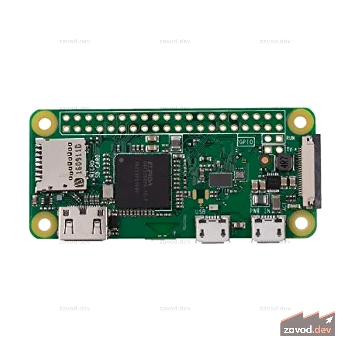 Raspberry Pi Zero W, WiFi/Bluetooth 4.1, Bluetooth Low Energy, 40-контактный разъем, совместимый с HAT, разъем камеры CSI, USRT, SPI, I2C