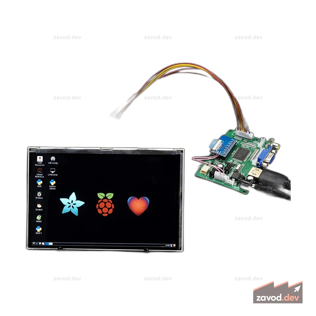 HDMI 4 Pi: 7" Display 1280x800 IPS - HDMI/VGA/NTSC/PAL