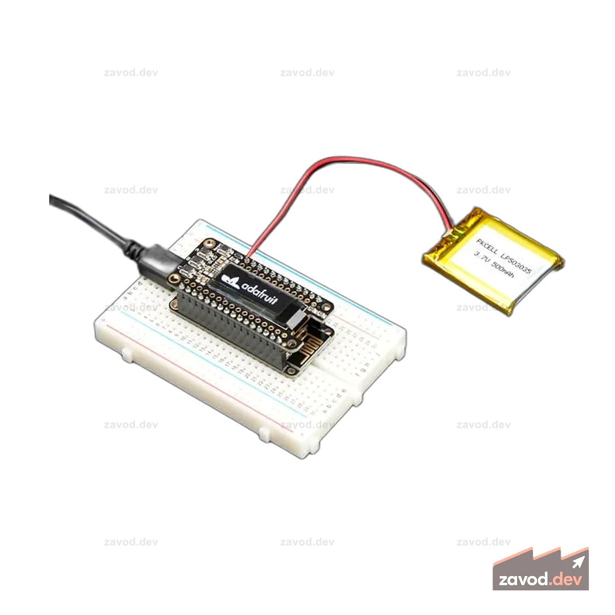 Adafruit FeatherWing OLED — надстройка OLED 128x32 для Feather