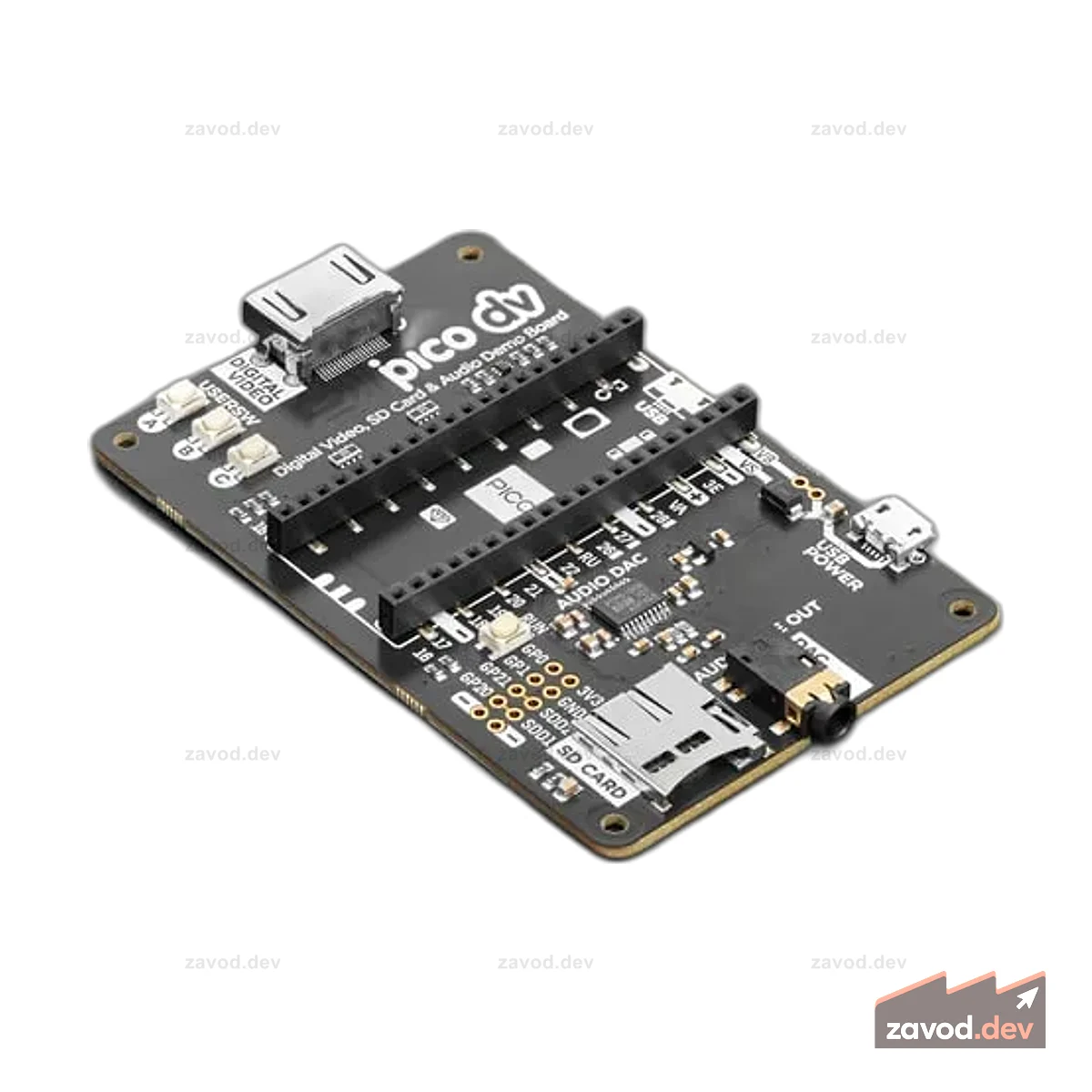 Демо-база Pimoroni Pico DV - Мультимедийная плата RP2040 DVI