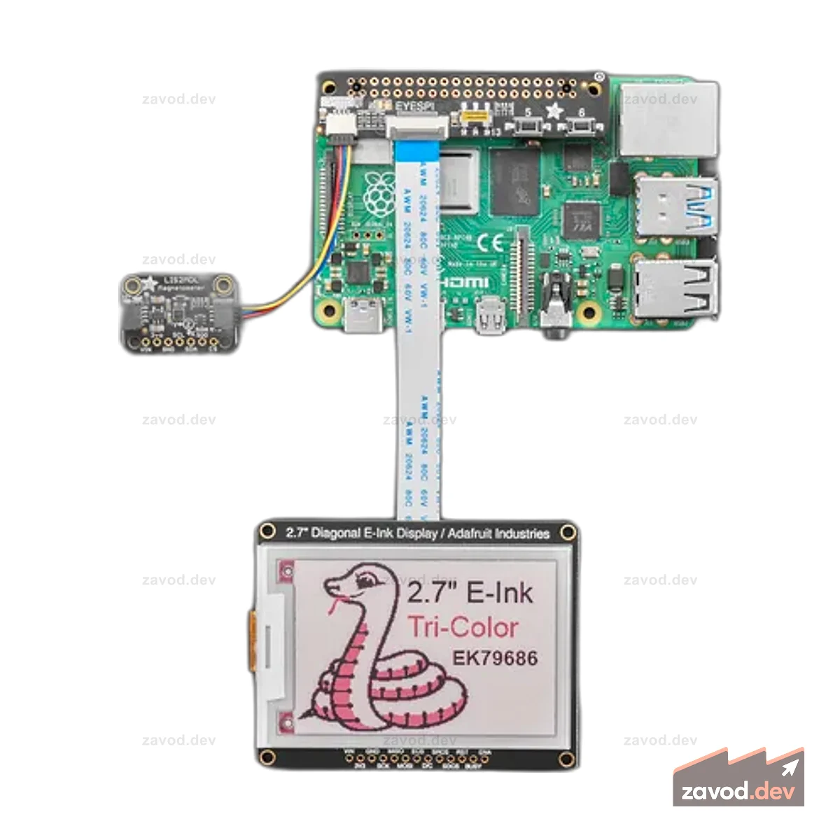 Берет Adafruit EYESPI Pi - Пуговицы, EYESPI и STEMMA QT