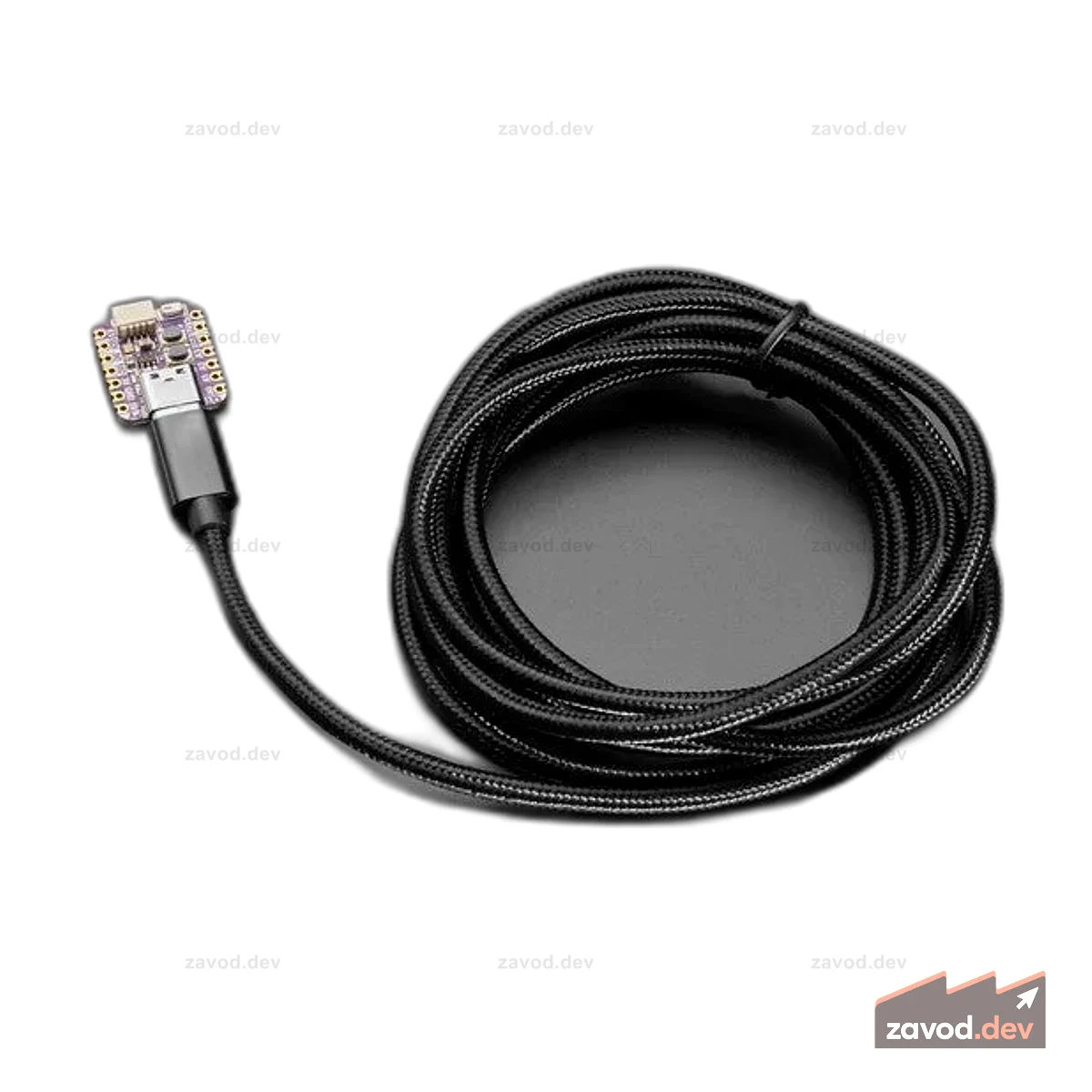 Черный тканый кабель USB C — USB A — длина 2 метра