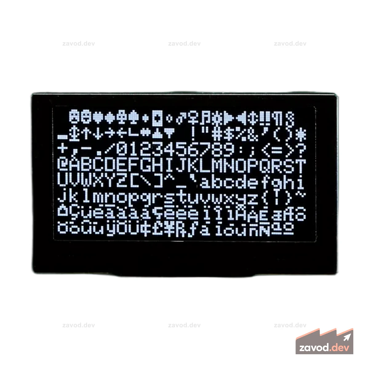 Комплект модуля монохромного графического OLED-дисплея с диагональю 2,7 дюйма и разрешением 128x64 пикселей.