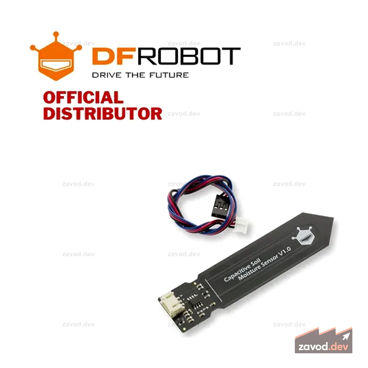 Датчик влажности почвы DFRobot, аналогово-емкостный, устойчивый к коррозии | SEN0193