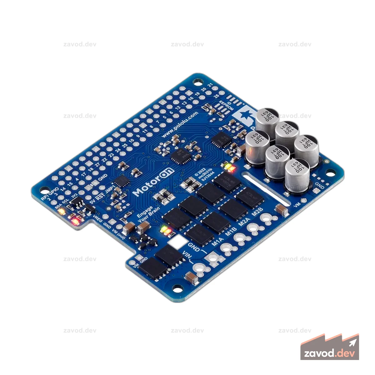 Motoron M2H24v16 Двойной мощный контроллер двигателя для Raspberry Pi (без разъемов и стоек)