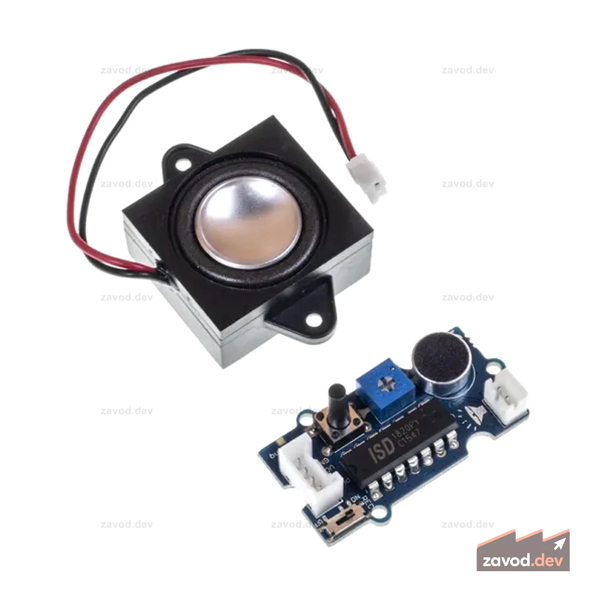 Grove-Recorder v2.0 (ISD1820PY) с громкоговорителем/усилителем громкости (NS8002)