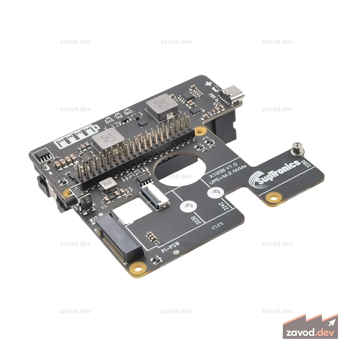 ИБП SupTronics X1208 + надстройка M.2 2280 NVMe для Raspberry Pi 5