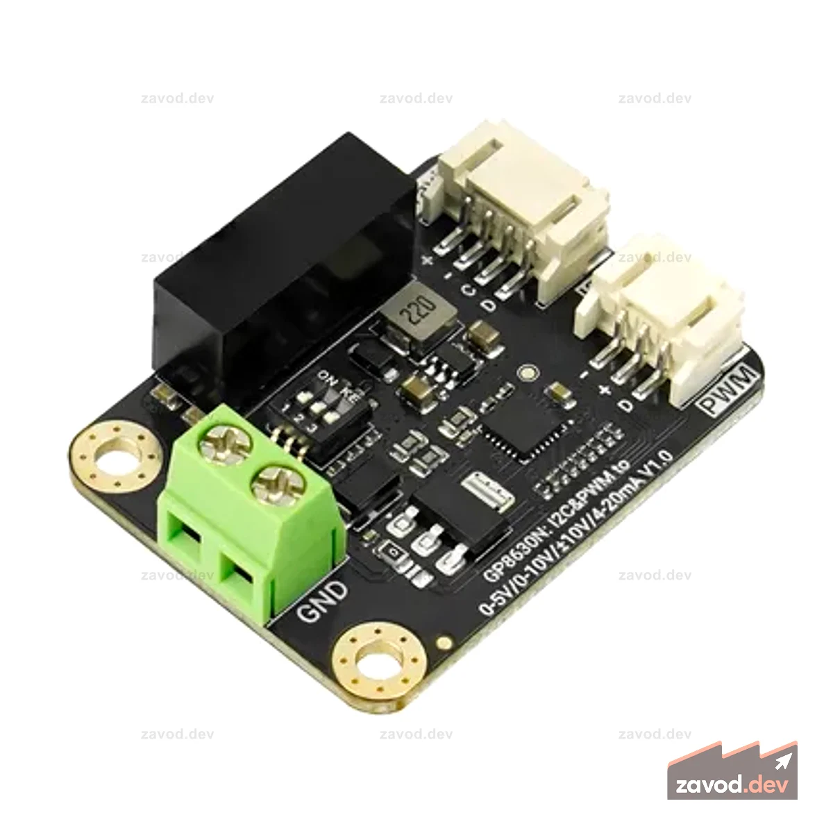 Gravity: GP8630N Модуль ЦАП I2C/PWM до 10 В/4–20 мА (16 бит)