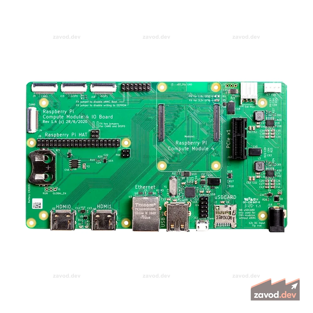 Вычислительный модуль Raspberry Pi 4 ввода/вывода