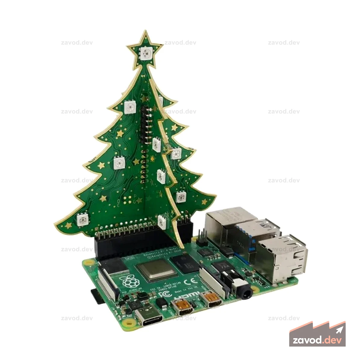 3D RGB Рождественская елка для Raspberry Pi