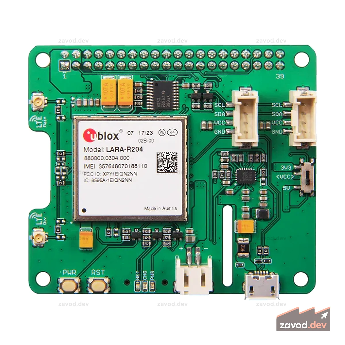 LTE Cat 1 Pi HAT (USA - VZW)