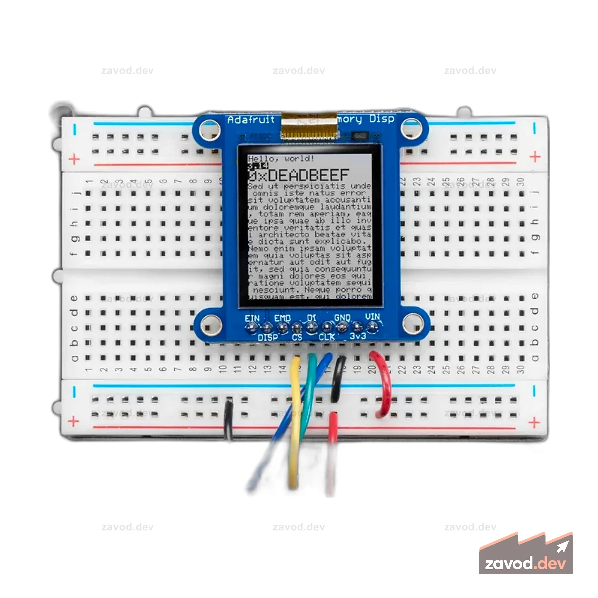 Adafruit SHARP Memory Display Breakout — 1.3 168x144 монохромный