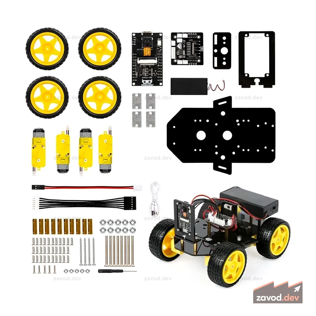 Автомобильный комплект умного робота Makerlab ESP32 CAM 4WD