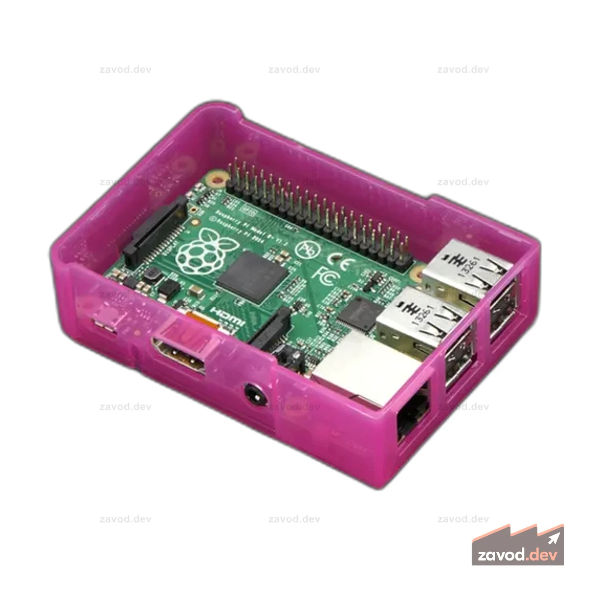 Основание корпуса Pi Model B+ / Pi 2 / Pi 3 — розовый