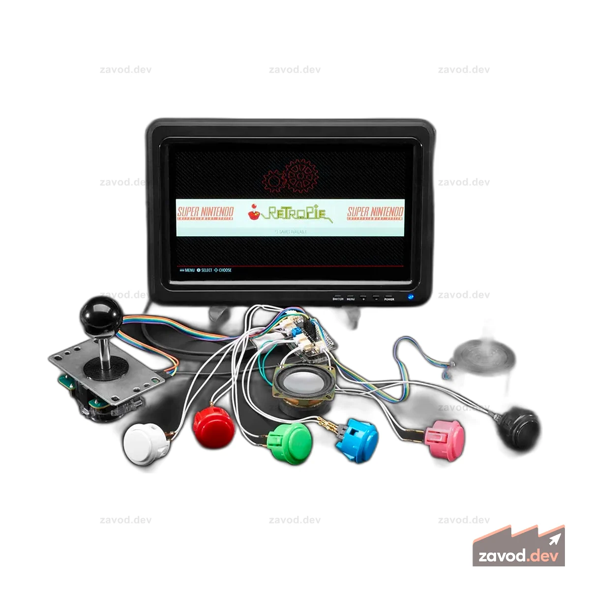 Мини-комплект Adafruit Arcade Bonnet для Raspberry Pi с разъемами JST