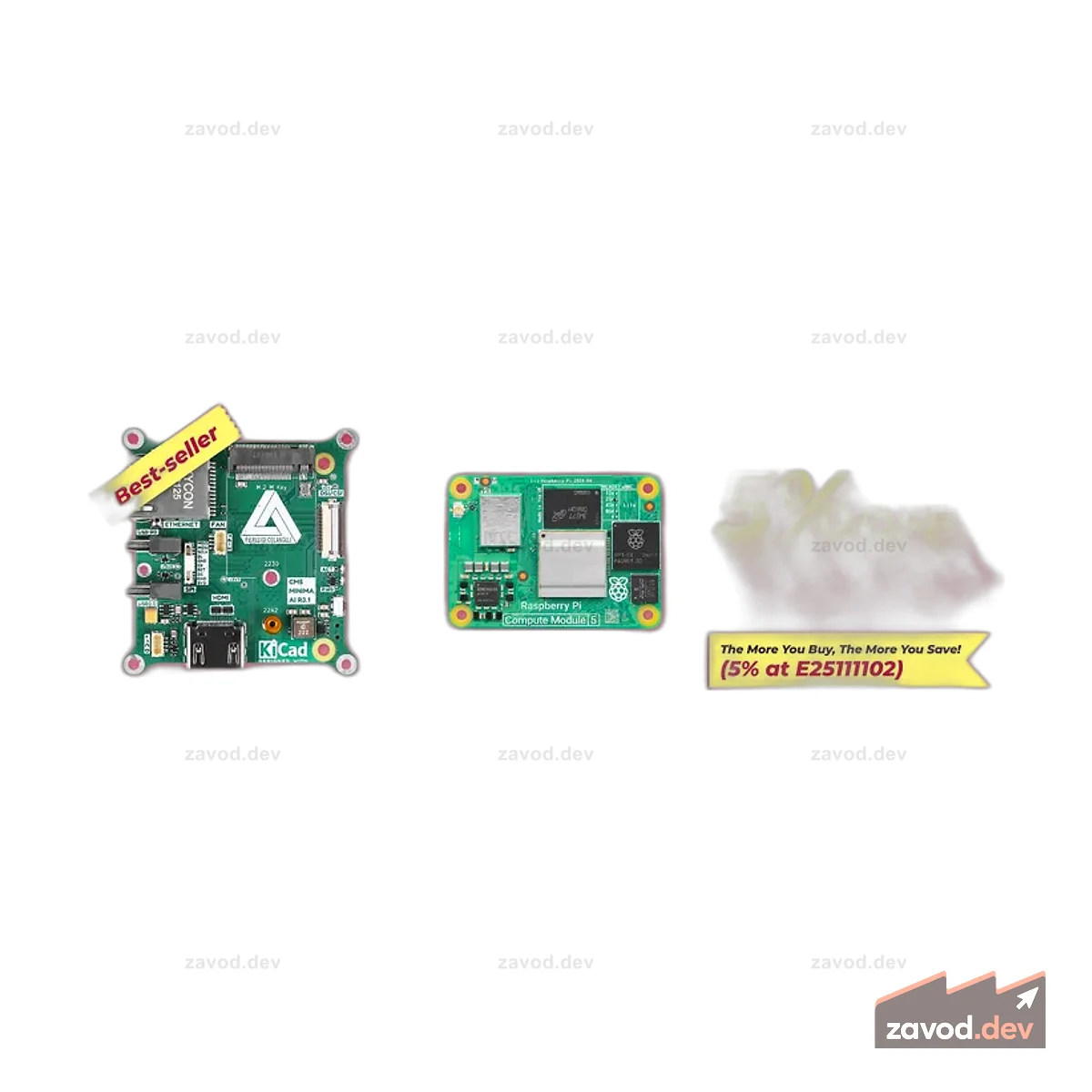 Вычислительный модуль Raspberry Pi 5 — 2 ГБ ОЗУ, 32 ГБ eMMC, 2,4/5,0 ГГц Wi-Fi и Bluetooth 5.0 (CM5102032)