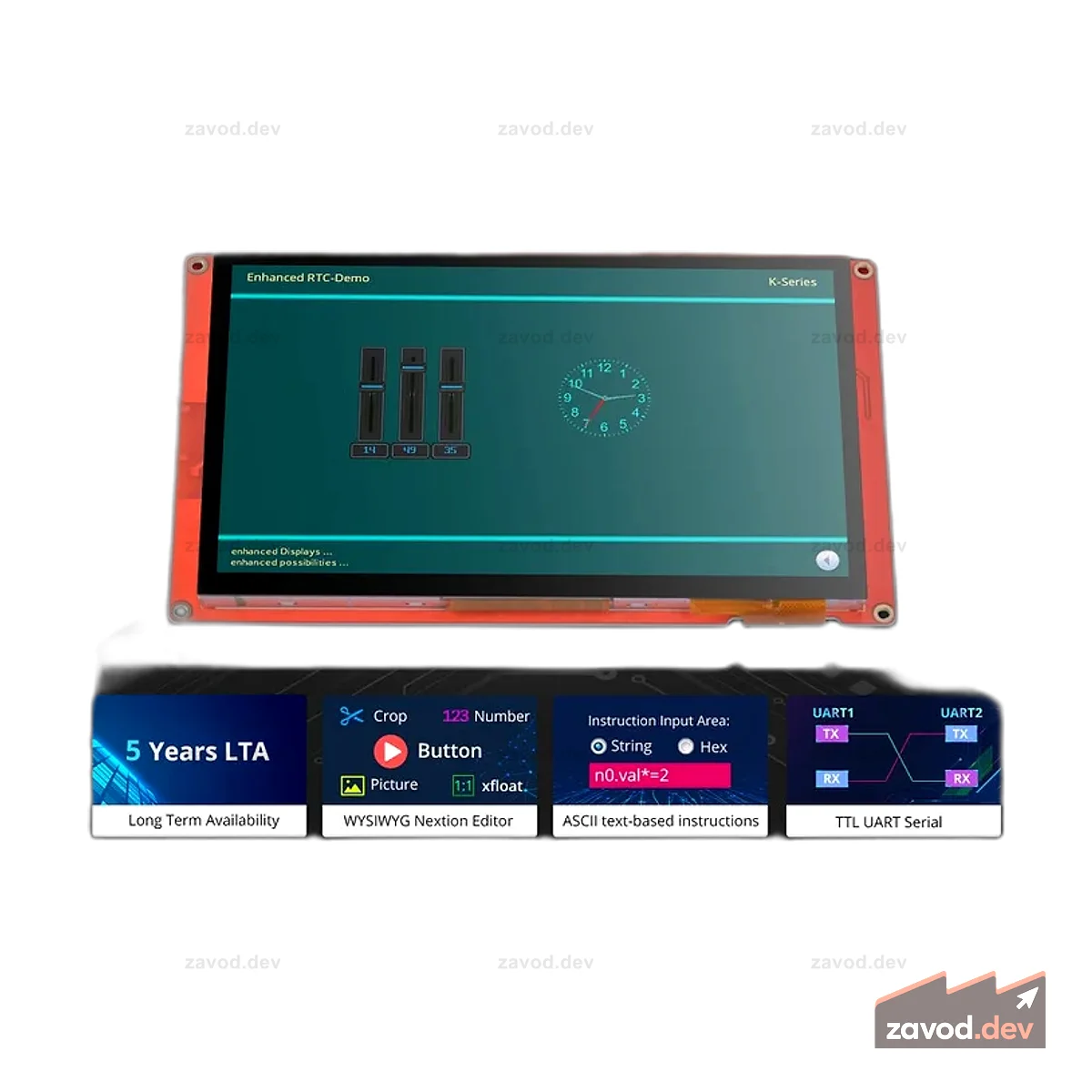 Nextion NX8048P070-011R 7,0-дюймовый HMI-TFT-дисплей (Intelligent Serie, IPS, резистивный сенсорный экран)