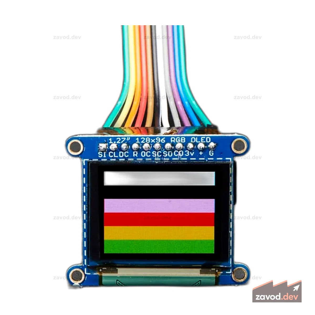 Коммутационная плата OLED — 16-битный цвет, 1,27 дюйма, с держателем microSD, разъем EYESPI