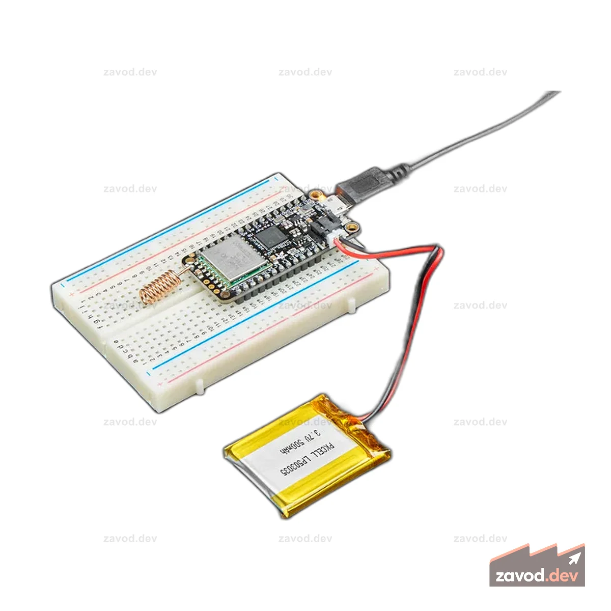 Adafruit Feather M0 с радио RFM95 LoRa - 900 МГц RadioFruit