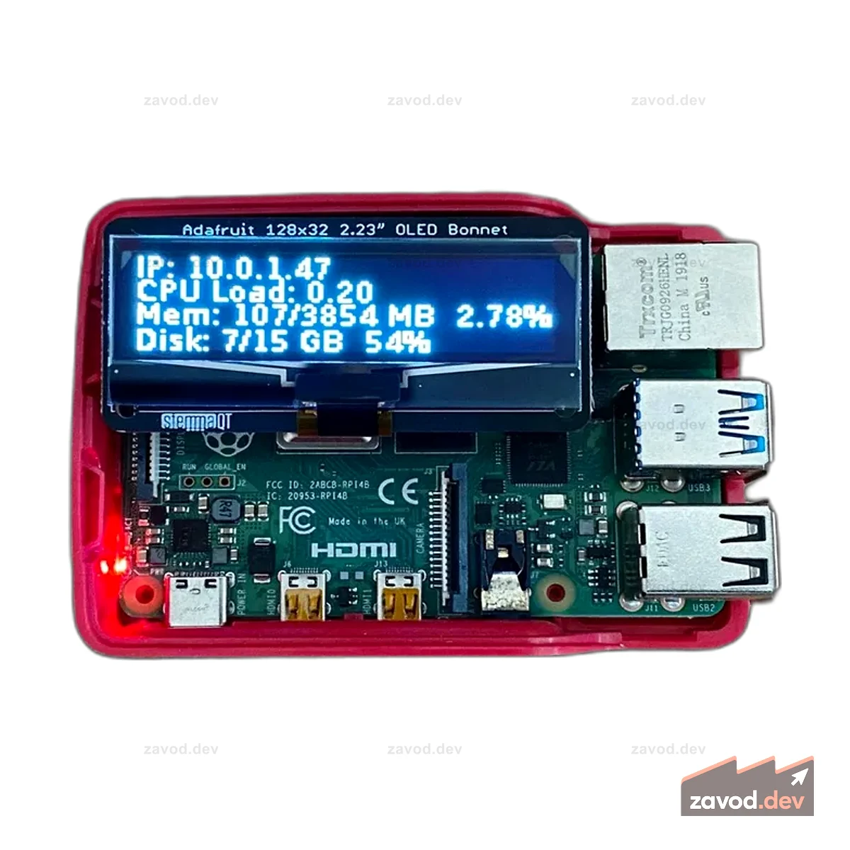 Adafruit 2.23 Монохромный OLED-капот для Raspberry Pi