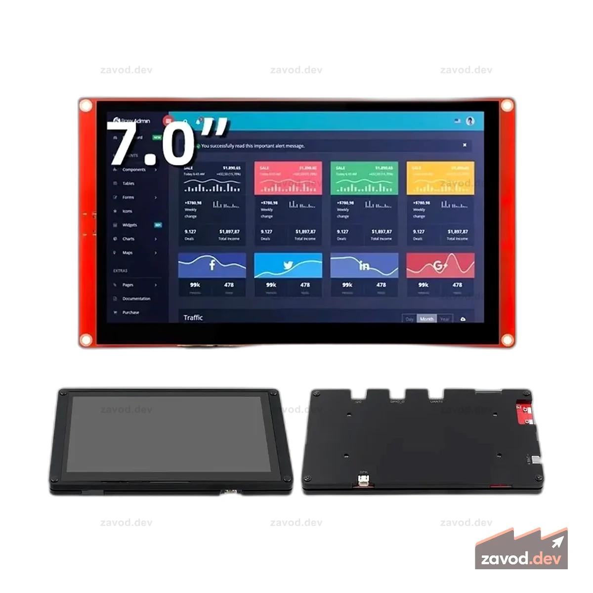 CrowPanel 7-дюймовый HMI ESP32 Дисплей 800x480 RGB TFT сенсорный ЖК-экран, совместимый с Arduino/LVGL/ PlatformIO/Micropython