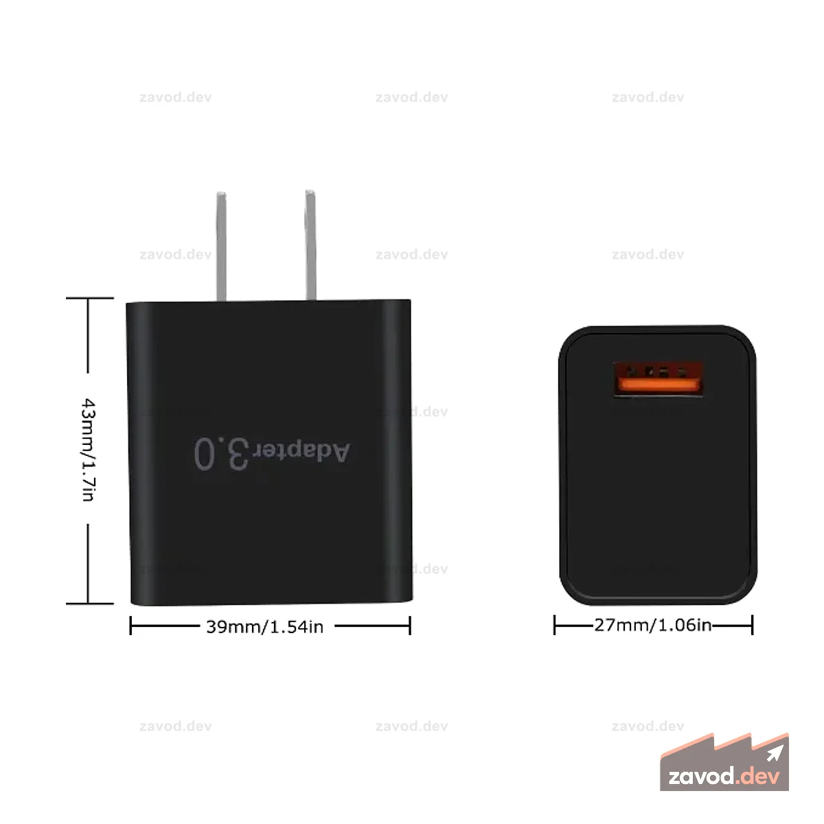 Адаптер питания USB-A 18 Вт – вилка стандарта США