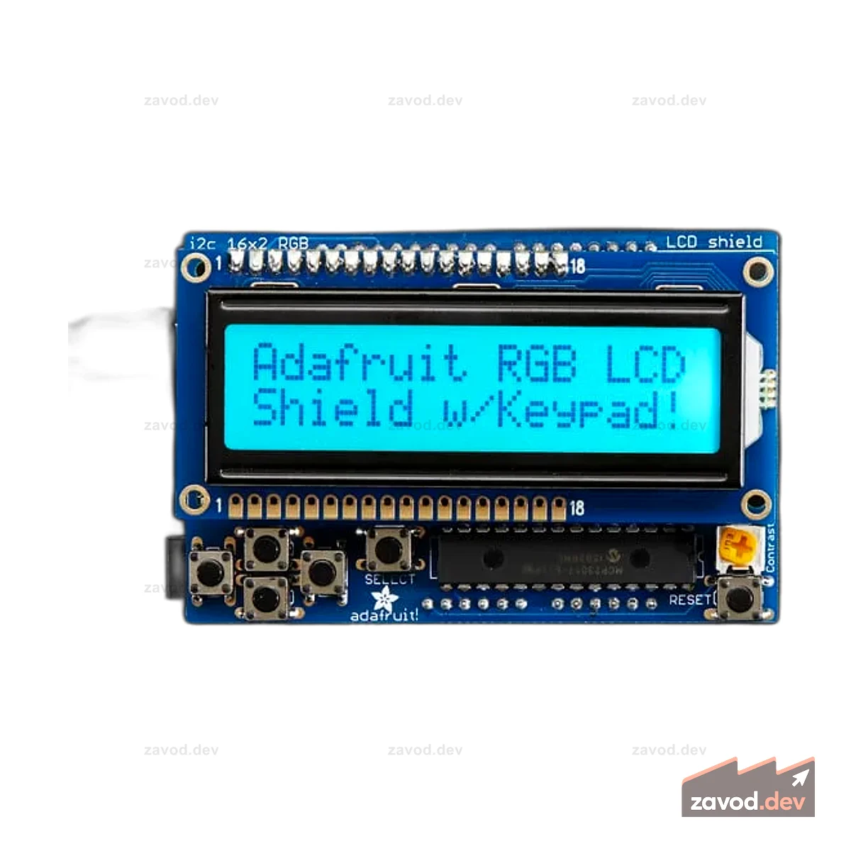 Комплект RGB LCD Shield с символьным дисплеем 16x2 — используются только 2 контакта!