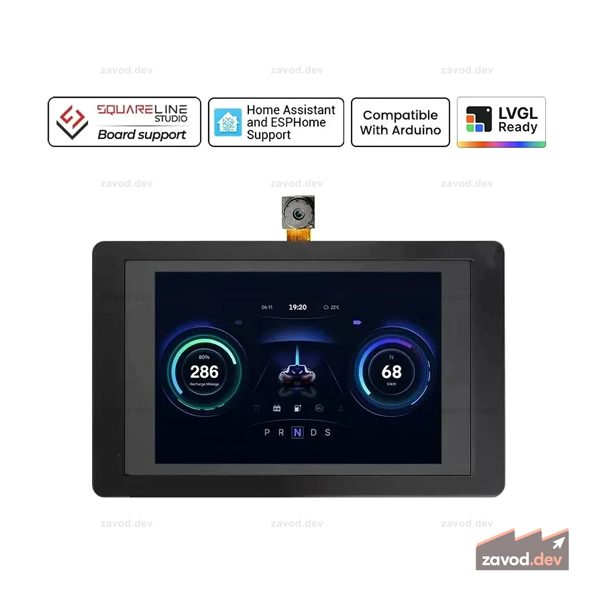 Терминал CrowPanel-ESP32 3,5-дюймовый емкостный сенсорный дисплей SPI с камерой OV2640 (320x480)
