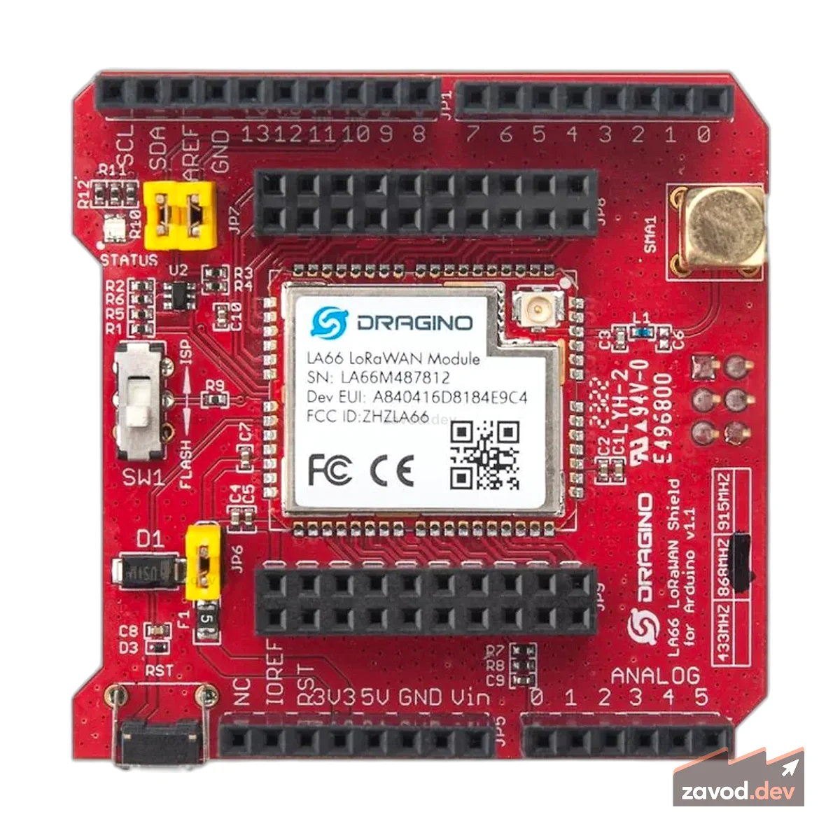 Dragino LA66 LoRaWAN Щит