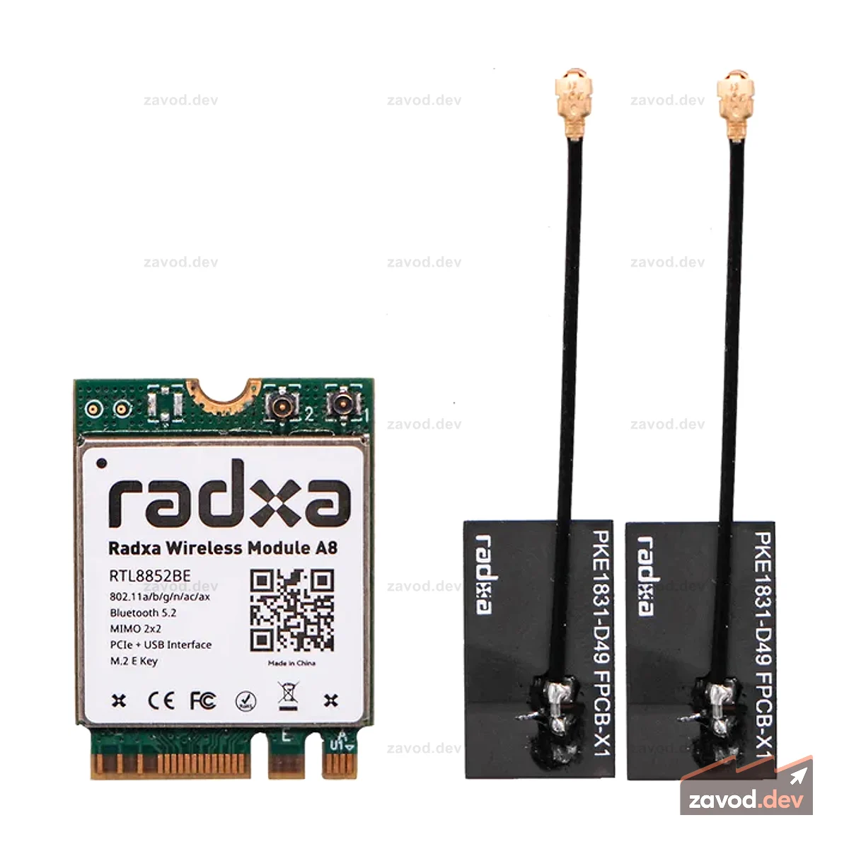 Беспроводной модуль Radxa M.2 E Key WiFi 6 и BT 5.2