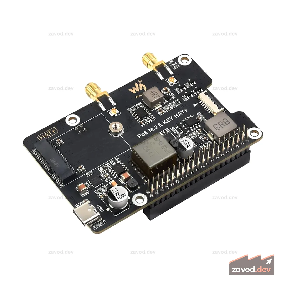 Шляпа M.2 E-Key PoE для Raspberry Pi 5