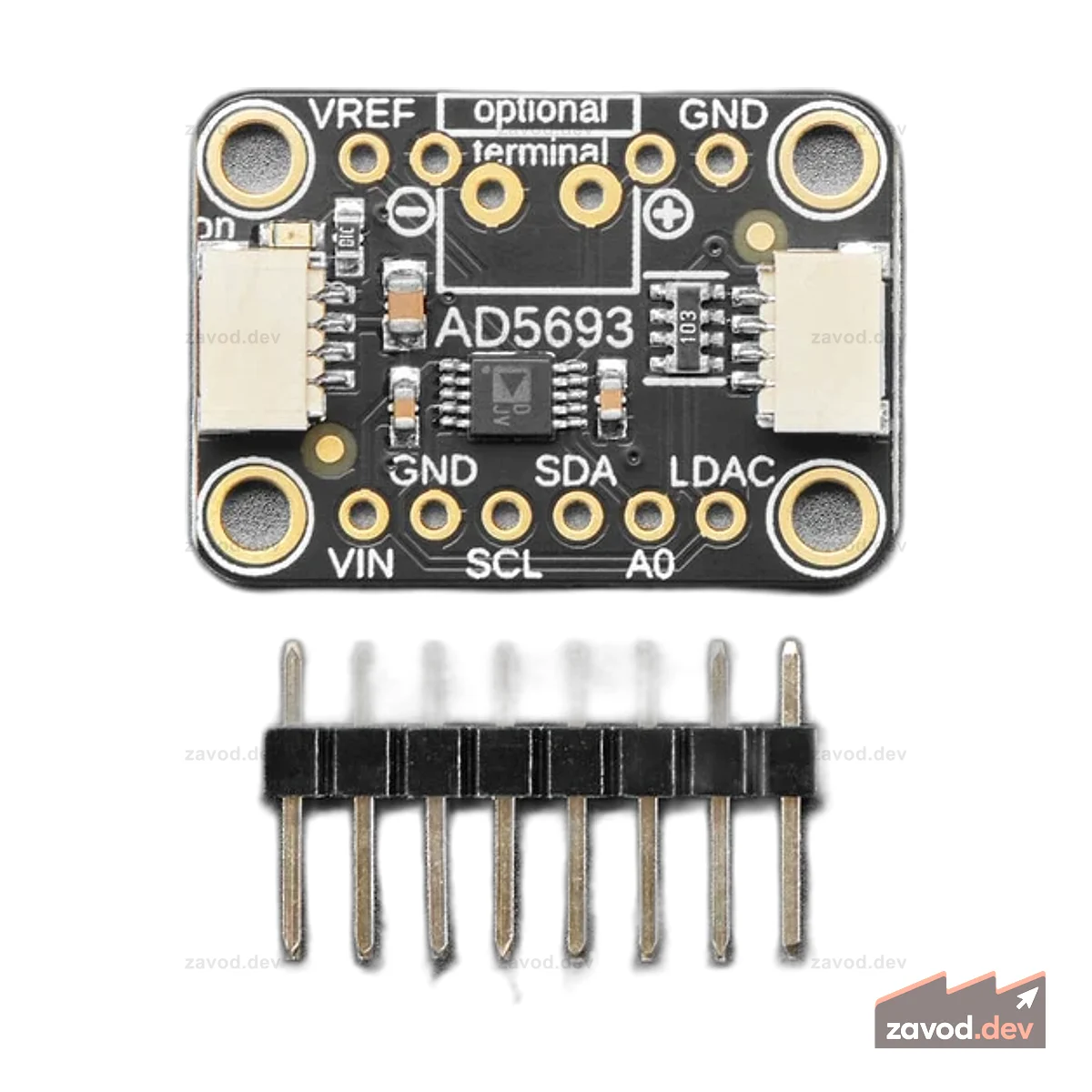 Коммутационная плата Adafruit AD5693R — 16-битный ЦАП с интерфейсом I2C STEMMA QT/qwiic