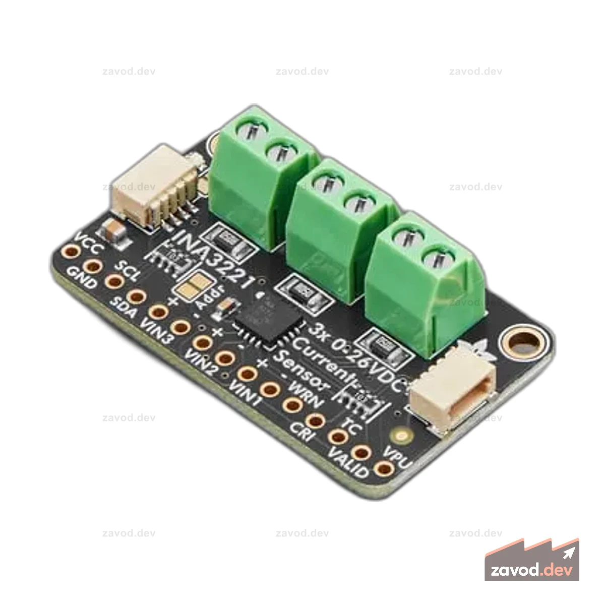 Adafruit INA3221 — Тройной монитор мощности 0–26 В постоянного тока, ±3,2 А