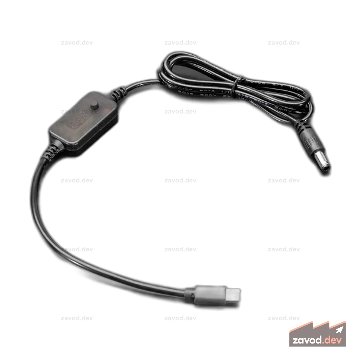 Кабель USB C PD до 2,1 мм с кнопкой выбора напряжения
