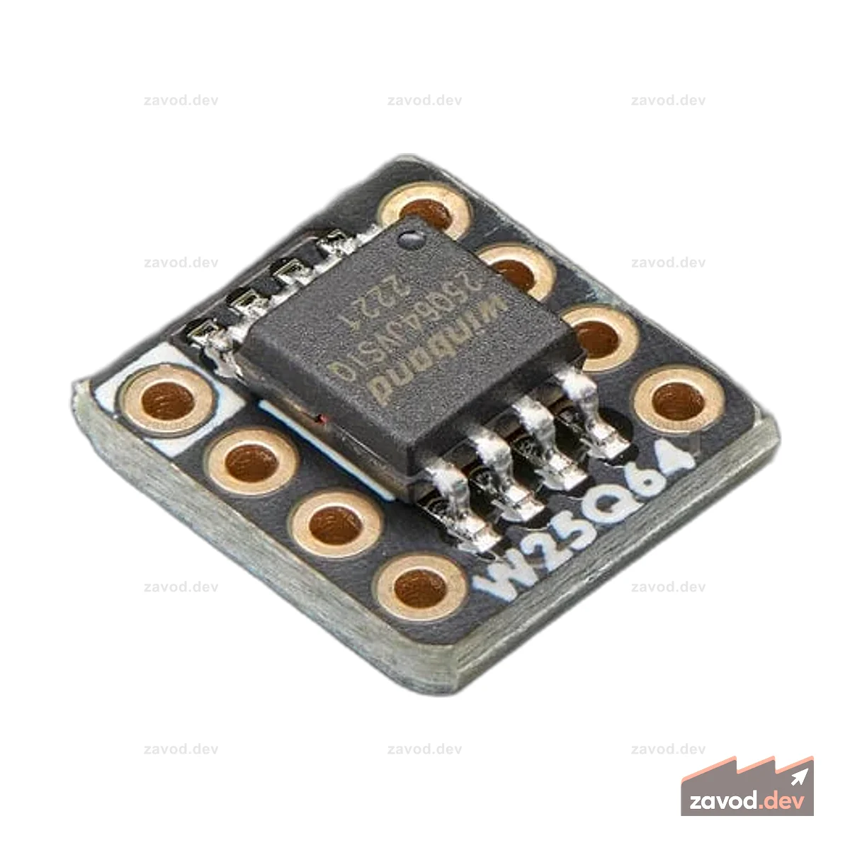Коммутационная плата Adafruit QSPI DIP — W25Q64 — 64 МБит, 8 МБ — W25Q64JVSSIQ