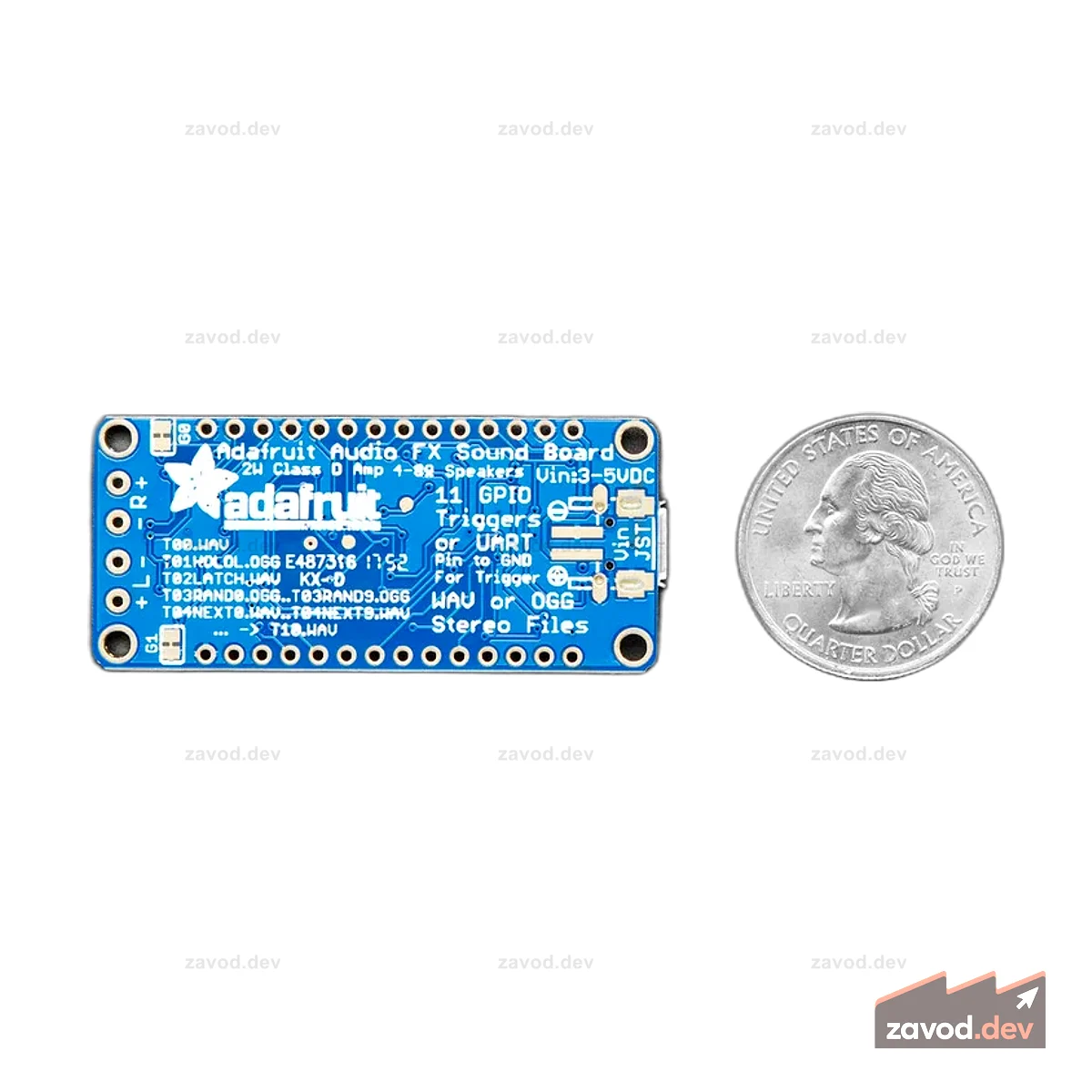 Звуковая плата Adafruit Audio FX + усилитель 2x2 Вт — триггер WAV/OGG — 2 МБ