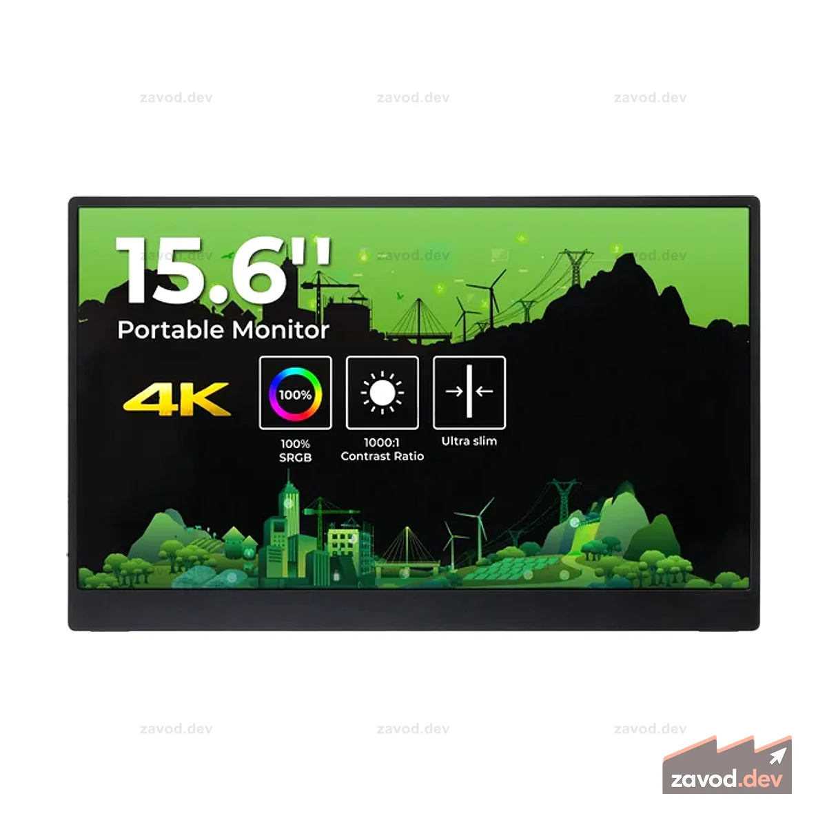 Монитор 15,6 дюйма - 4K, IPS, 16:9, HDR, подсветка, аудиовыход