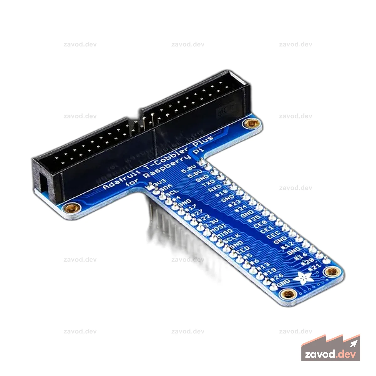 Собранный Pi T-Cobbler Plus — разводка GPIO — Pi A+, B+, Pi 2, Pi 3, Zero
